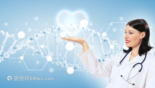 心脏跳动的插图心跳医生听诊器的医学背景插图